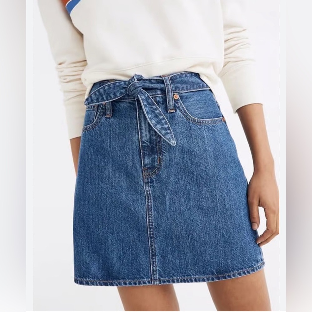 Madewell Tie-Waist Denim Skirt